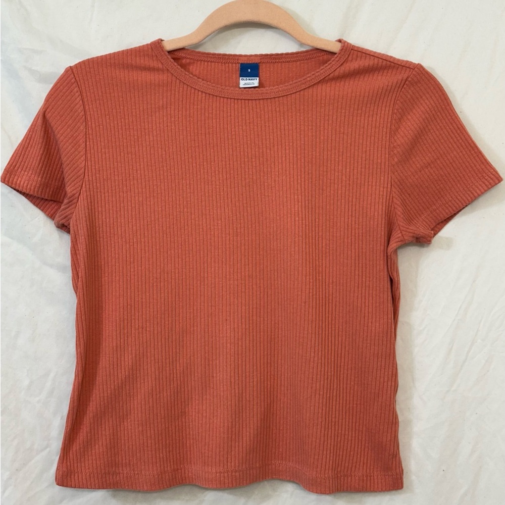 Ribbed Coral Crop Top
